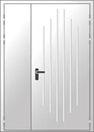 Линейный рисунок для двухстворчатой металлической двери №3