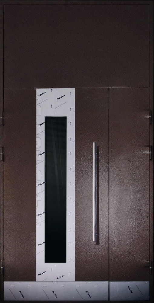 Дверь ЛД-423 техническая в подъезд и нежилое помещение с длинной ручкой и стеклом