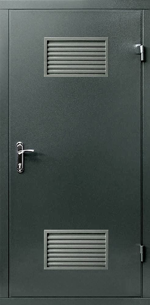 Дверь металлическая черная в котельную ЛД-478