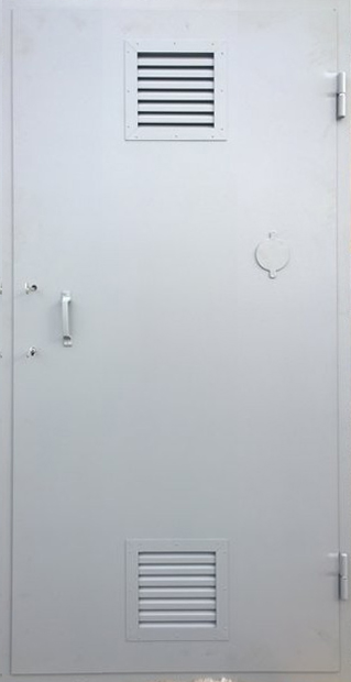 Дверь металлическая ЛД-417 в электрощитовую с двойной решёткой