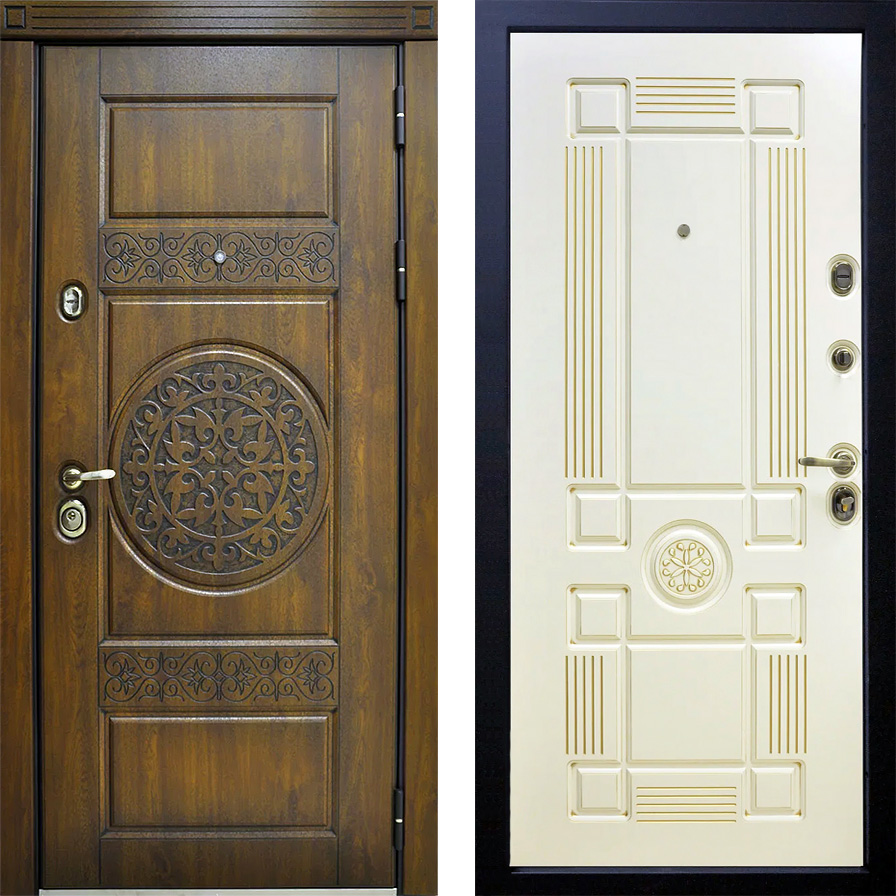Наружная дверь МДФ панель для дачи или дома ЛД-795 стальная уличная с утеплением