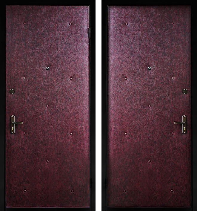 Одностворчатая эконом-дверь ЛД-155 дерматин с заклёпками
